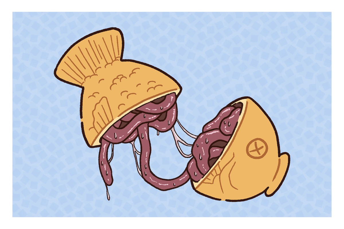 Art print of taiyaki with red bean guts